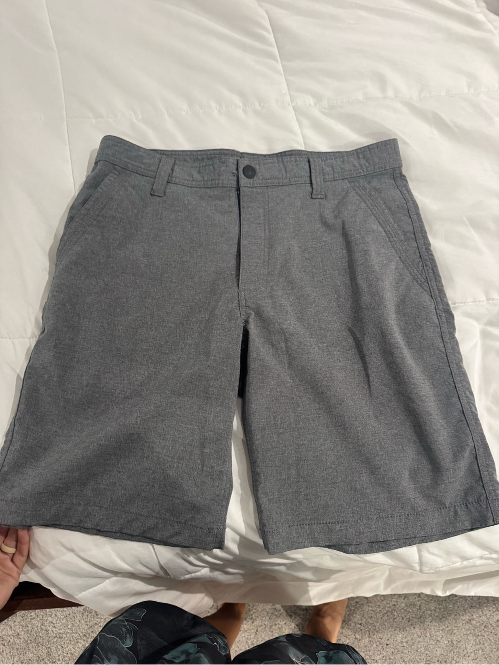 G.H. Bass & Co. Heather Gray Flat-Front Shorts